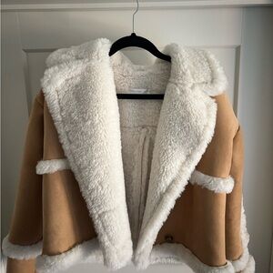 Altar'd State Cream and Tan Teddy Jacket